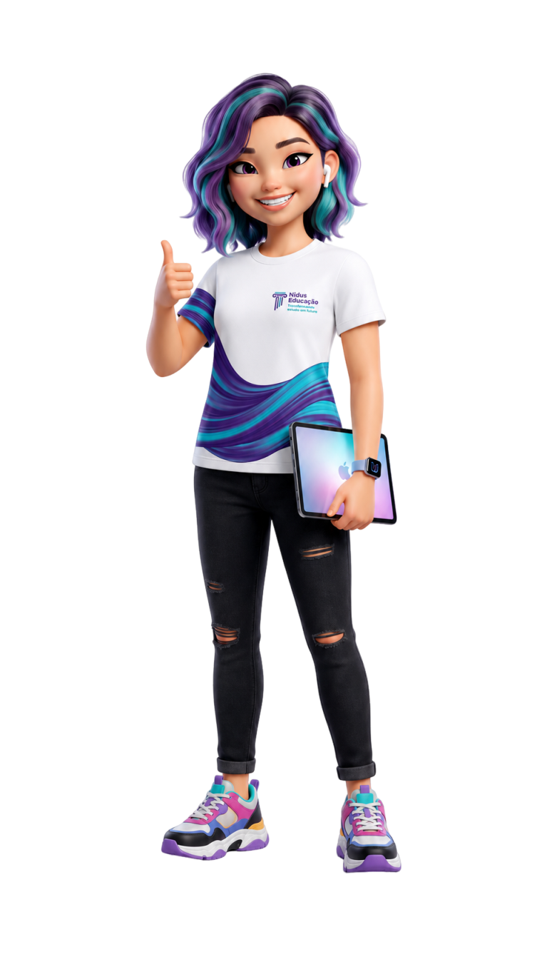 Personagem feminina da Nidus Educação